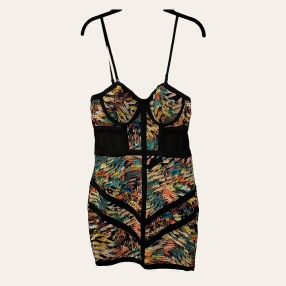 Pastel Bodycon Dress with Mesh Detail and Bra Cups Size M EUC - Picture 1 of 7